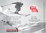 Sport Waldner: SUPER SALE in Schetteregg (06. & 07.03 und 13. & 14.03) Sport Waldner: SUPER SALE in Schetteregg (06. & 07.03 und 13. & 14.03)