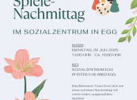 Senioren-Spielenachmittag im Sozialzentrum Egg - DI. 29.07 Senioren-Spielenachmittag im Sozialzentrum Egg - DI. 29.07