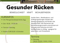Sportunion: Kurs "Gesunder Rücken" ab DI, 28.04