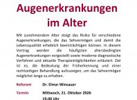 Vortrag Pflege im Gespräch - MI, 21.10 im Sozialzentrum Egg